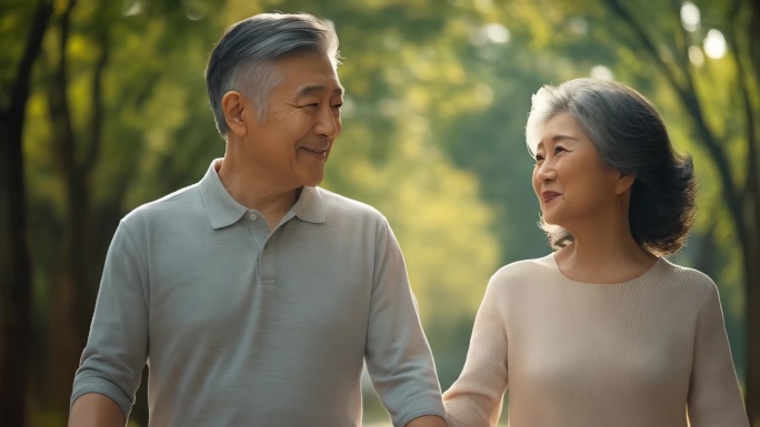 老年夫妇幸福生活活力健康生活方式