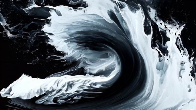 水墨风浪潮涌动