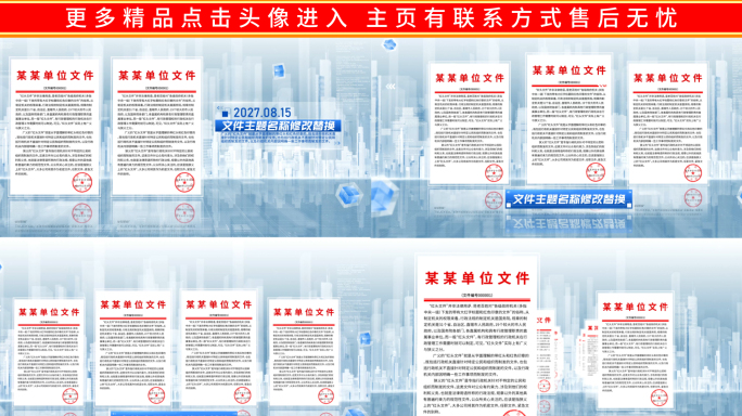 简洁红头文件展示包装宣传