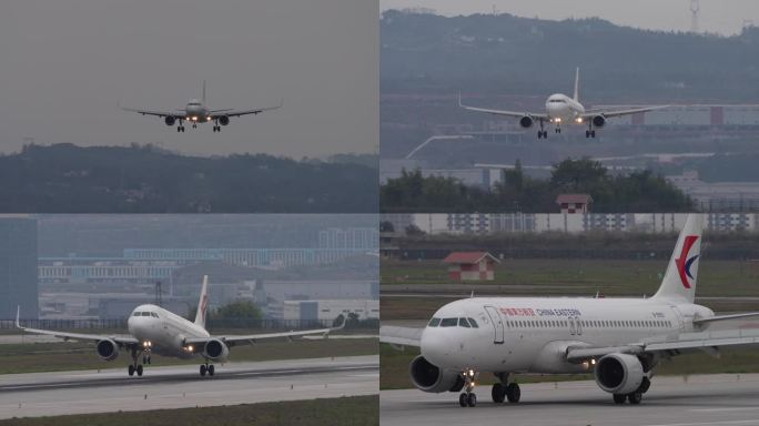 中国东方航空A320降落瞬间