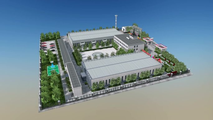 工业园区建筑群展示3D模型