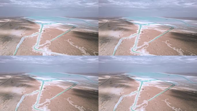青海东台吉乃尔湖盐湖风景航拍4K