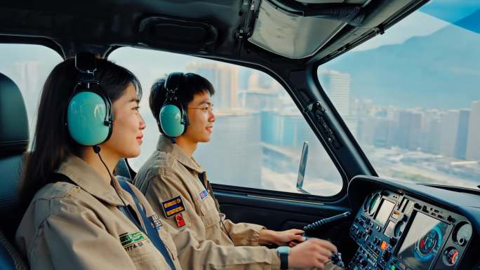 低空飞机驾驶舱视角 低空旅游 低空运营