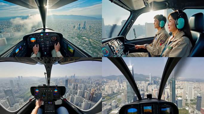 低空飞机驾驶舱视角 低空旅游 低空运营