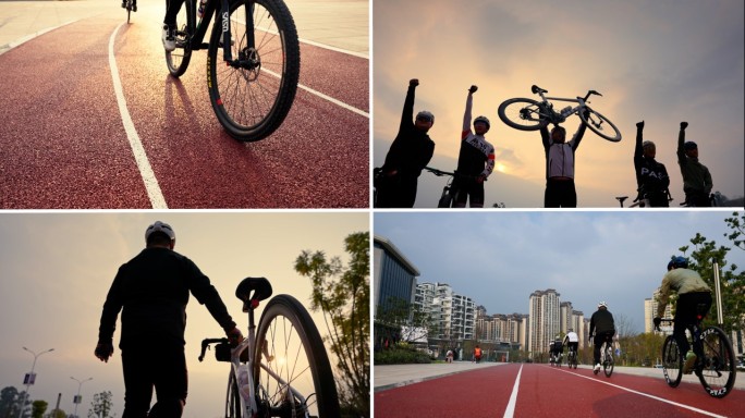 自行车骑行运动 登顶欢呼