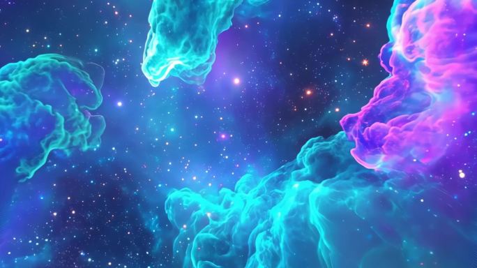 绚丽紫色星云梦幻星空宽屏