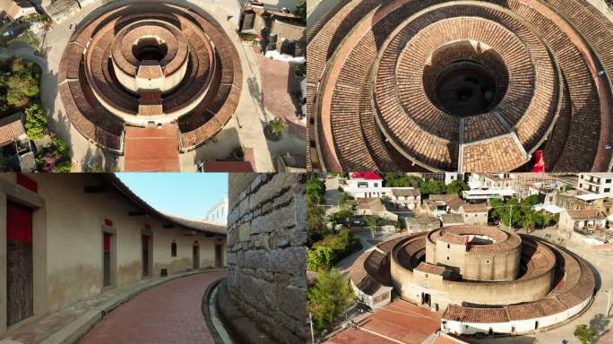 圆形客家土楼景观  建筑风貌 福建漳州