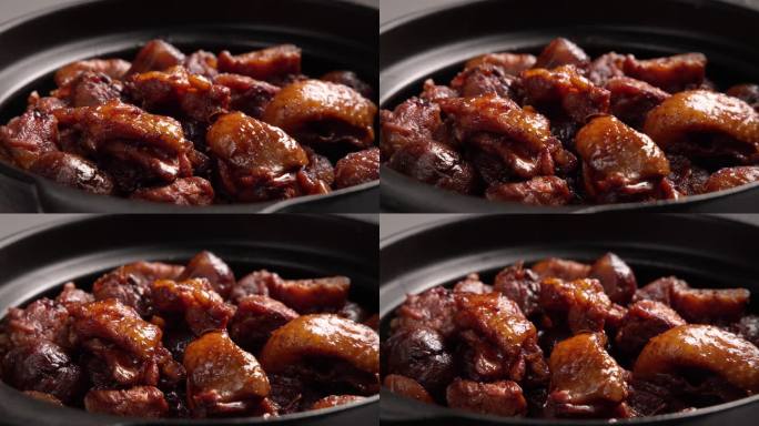 板栗烧鸡中国菜中餐家常菜鸡肉美食特写