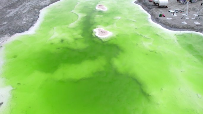 青海海西州大柴旦翡翠湖盐湖风光航拍