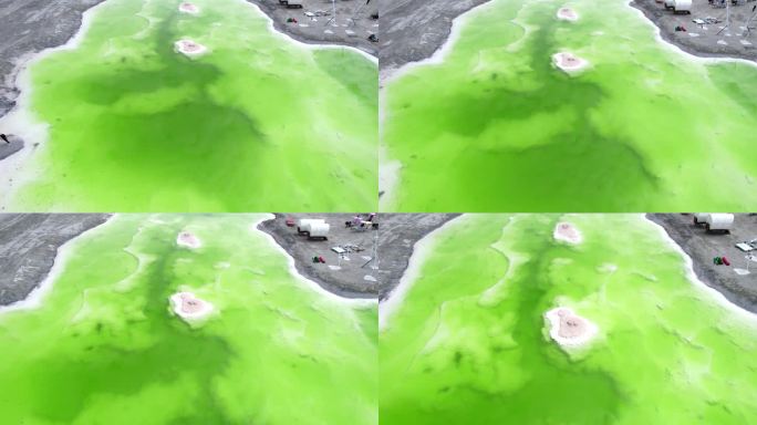 青海海西州大柴旦翡翠湖盐湖风光航拍