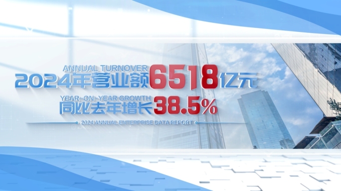 简洁明亮企业数据文字展示