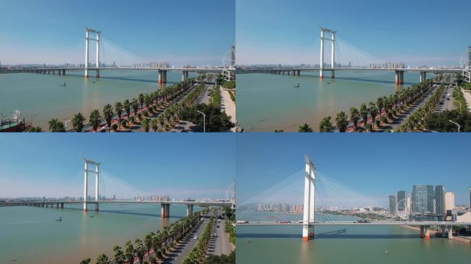 泉州地标东海泰禾广场晋江地标航拍晋江大桥