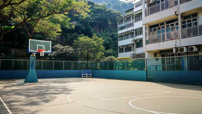 校园生活学习场景 图书馆教室篮球场