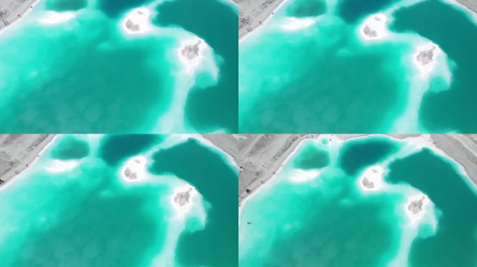 青海海西州大柴旦翡翠湖盐湖风光航拍