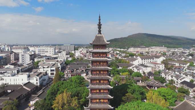 航拍常熟方塔园和虞山合集
