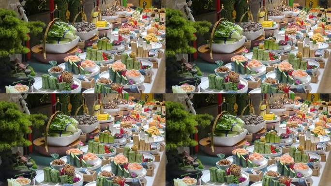 酒店自助餐台实拍