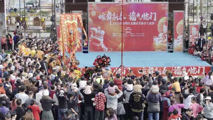 佛山高明春节大年初三龙狮大巡游