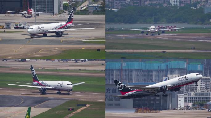 顺丰航空波音767货运飞机起飞全过程