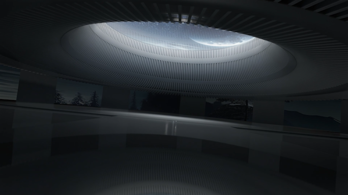 未来感建筑光影空间场景C4D工程