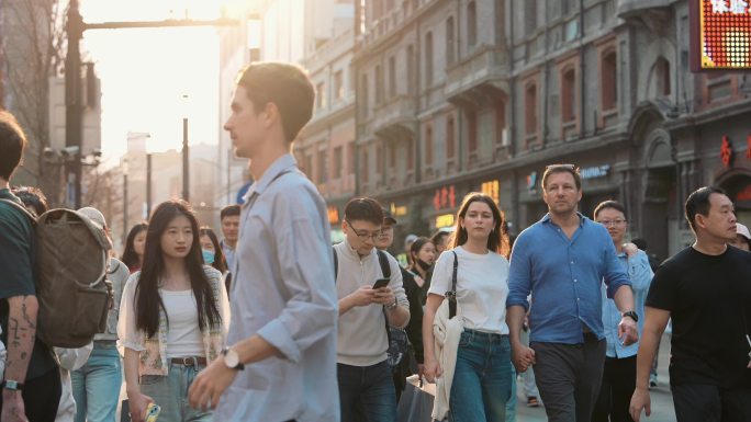 4K 上海人文街拍 南京路步行街上海旅游