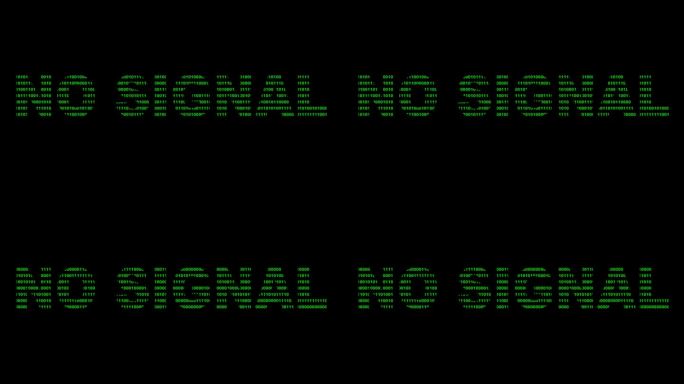 视频动画 无信号 文本 二进制代码 系统数字 0 和 1