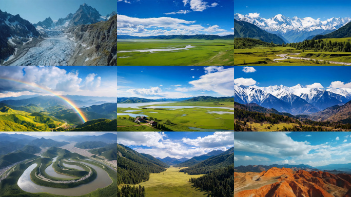 新疆自然风光风景美丽祖国大好河山美丽