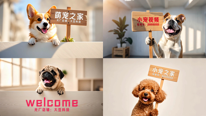 可爱狗狗招牌展示