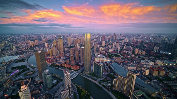 天津夜景航拍