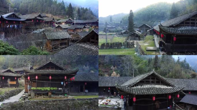 中国传统村落风貌 土家吊脚楼