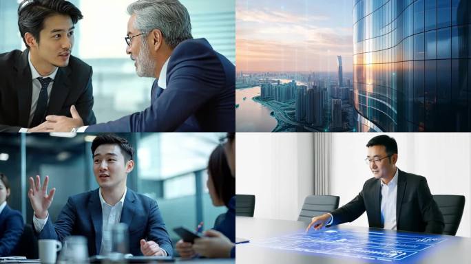 高端商务会见洽谈合作签约握手商业战略合作