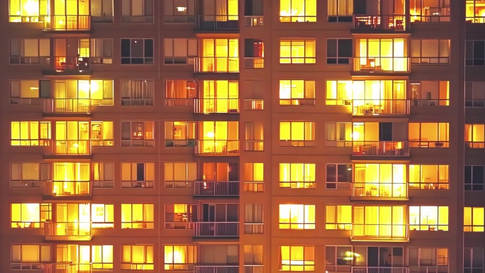 小区夜景 万家灯火