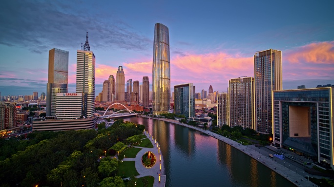 天津夜景航拍