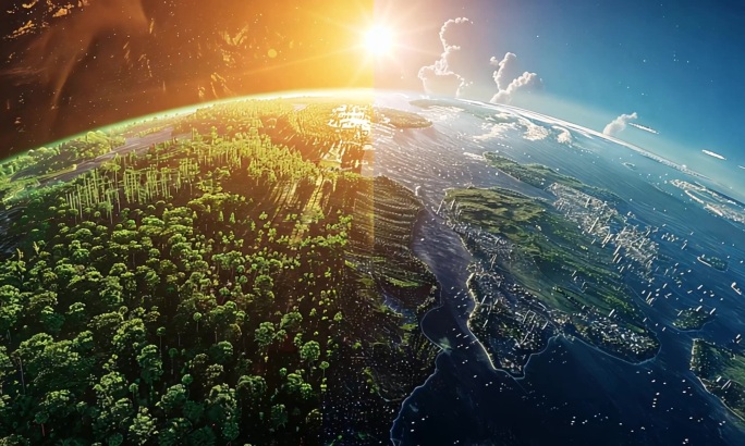 绿色星球地球低碳环保生态环境保护纯天然大