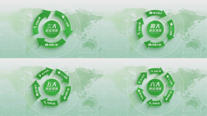 简洁绿色环保闭环文字信息分类