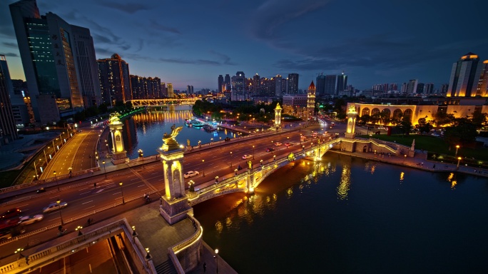 天津夜景航拍