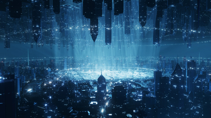 科技未来城市科幻未来城市翻转