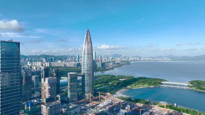 【合集】航拍深圳地标建筑蓝天白云