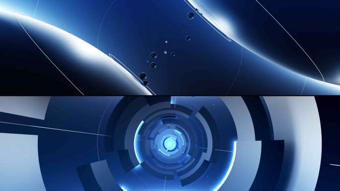 科技蓝色空间粒子运动宣传视频