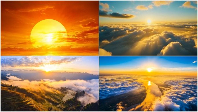 【4K画质】唯美日出延时云海夕阳日落合集