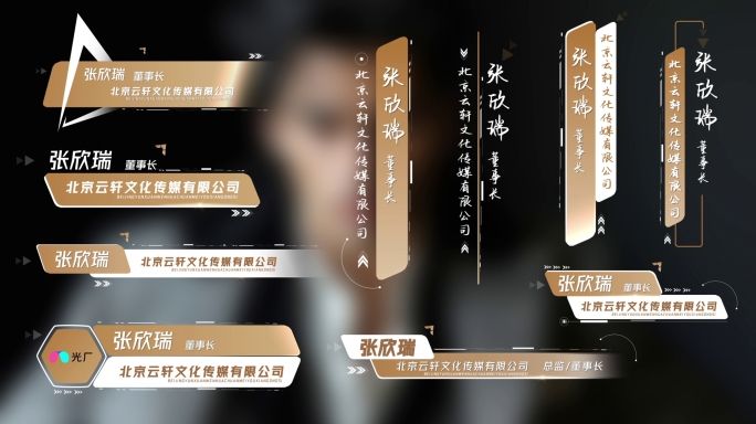 企业高端人名字幕条(金色质感) 7