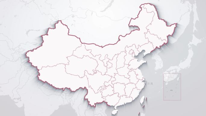 简洁干净红色区域布局地图AE模板