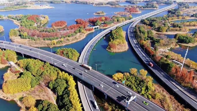 城市公路多彩湿地生态景观