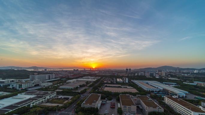厦门海沧自贸区夕阳延时摄影