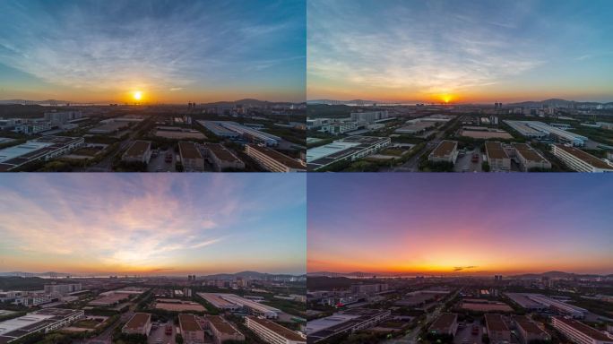 厦门海沧自贸区夕阳延时摄影