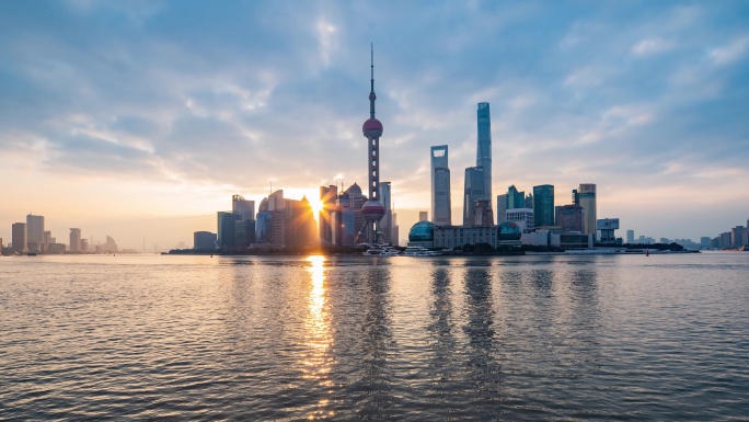 上海日出陆家嘴6K120帧移轴