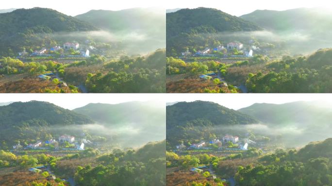 雾中山间村落景观
