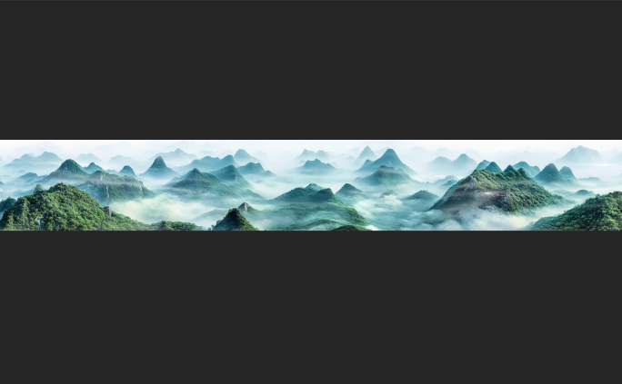 8K超宽屏——国风山水云雾舞台背景