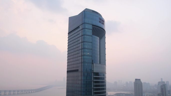 4k实拍 城市天际线建筑景观 君悦酒店