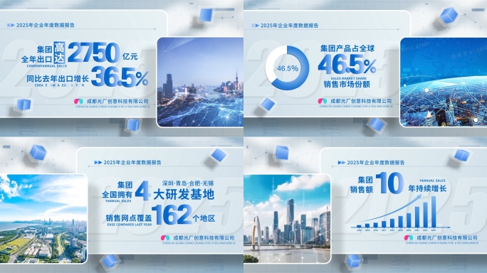 商务企业图文数据展示
