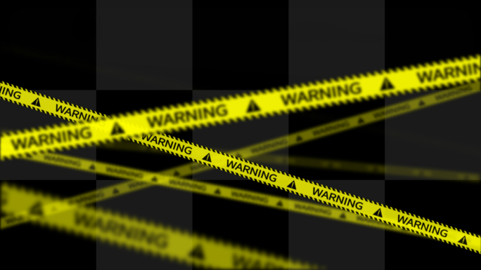 4K黄色危险警告WARNING警戒线
